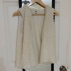 CAbi Ivory Textured Open Vest for Girls XL